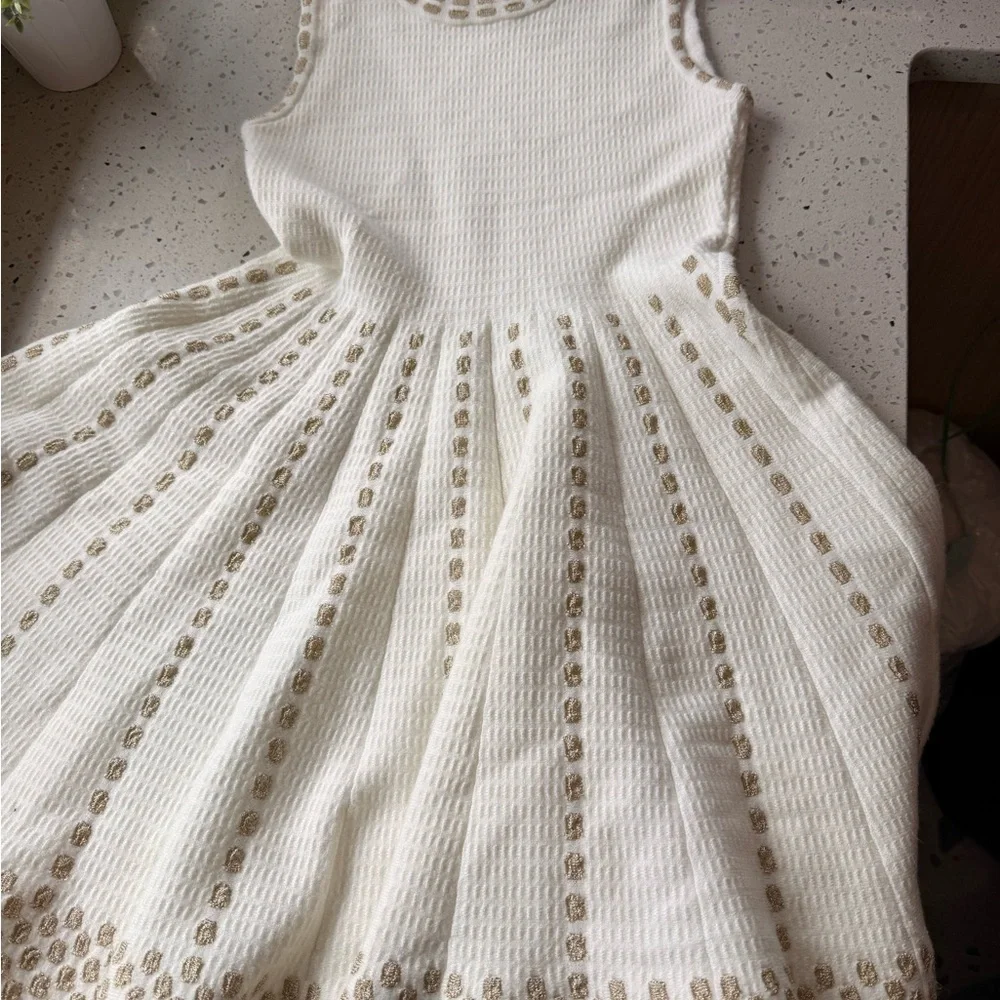 Girl’s Sweater Dress with Gold Accents - Picture 1 of 4